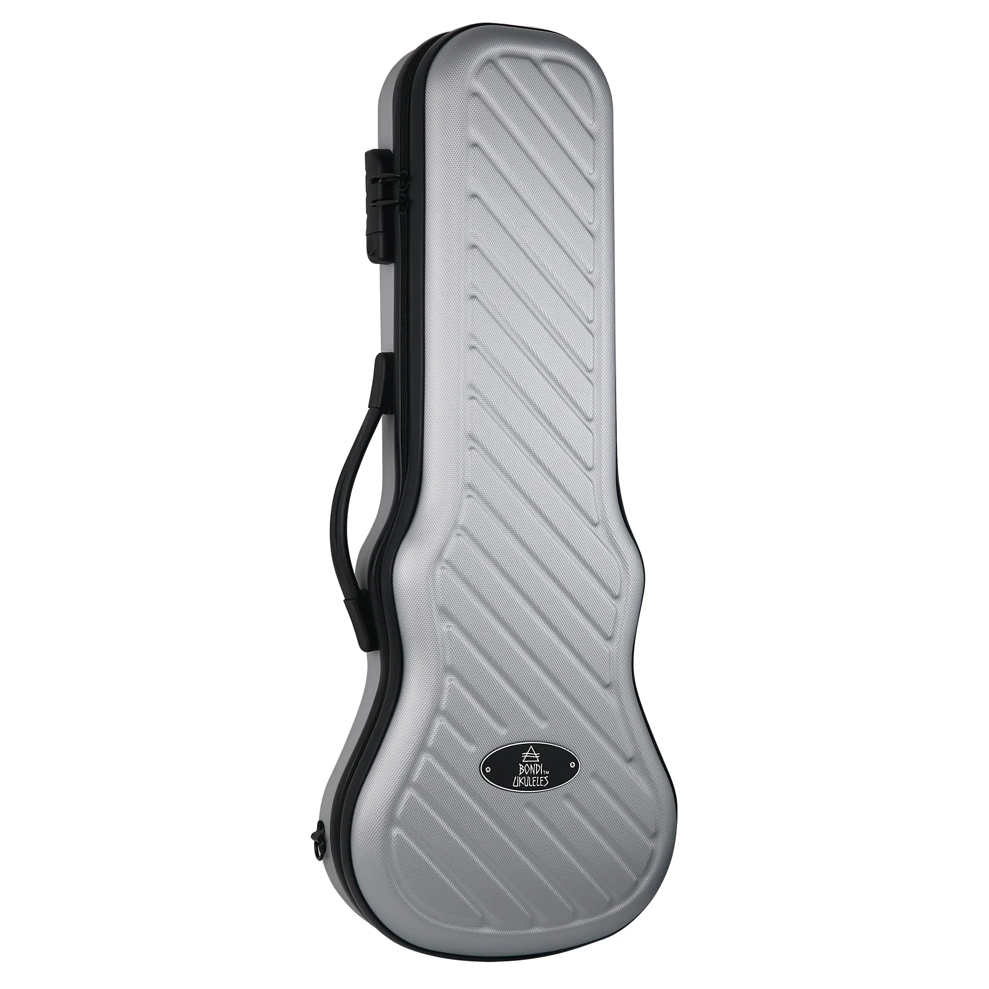 Bondi Shock-Rock Soprano Ukulele Hard Case - Silver