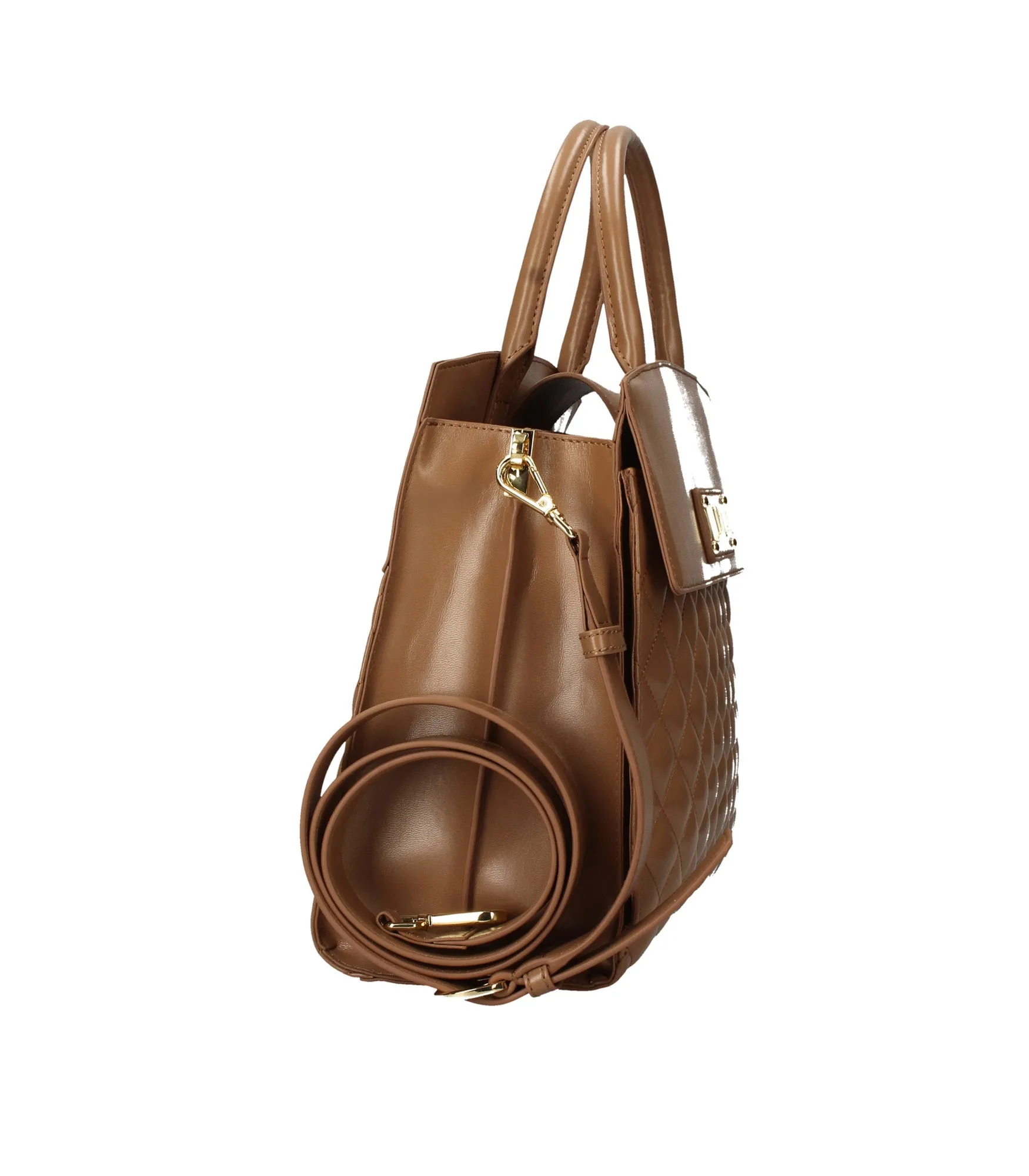 Borsa Quilted Nappa Pu - Cammello