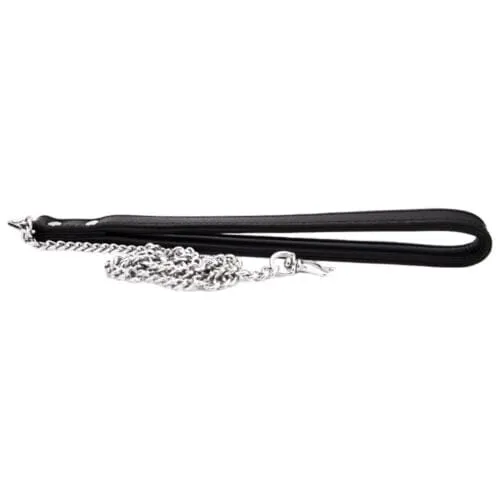 BOUND Leather Leash - Premium Nubuck Handle & Secure 30.9" Chain
