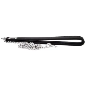 BOUND Leather Leash - Premium Nubuck Handle & Secure 30.9" Chain