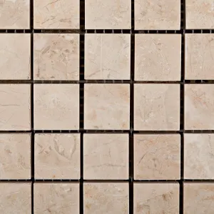 Bursa Beige / Sandy Beige Marble 2 X 2 Polished Mosaic Tile - Lot of 50 Sheets