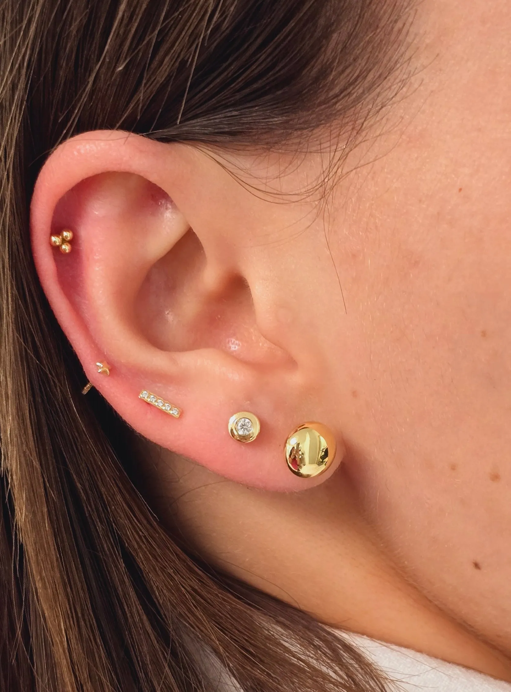 Button 7mm Flat Earring