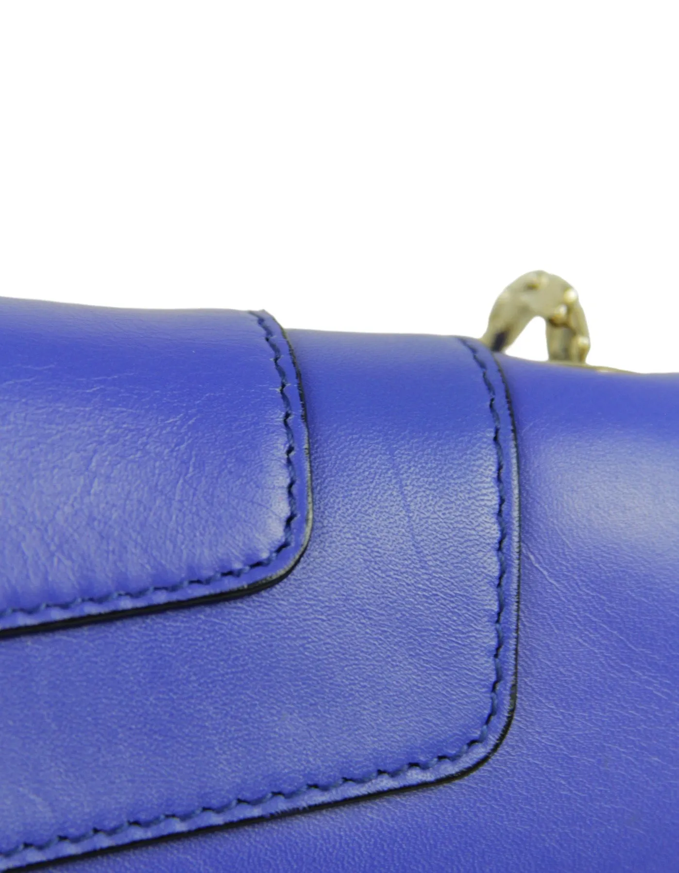 Bvlgari Blue Leather Chain-Linked Serpenti Forever Bag