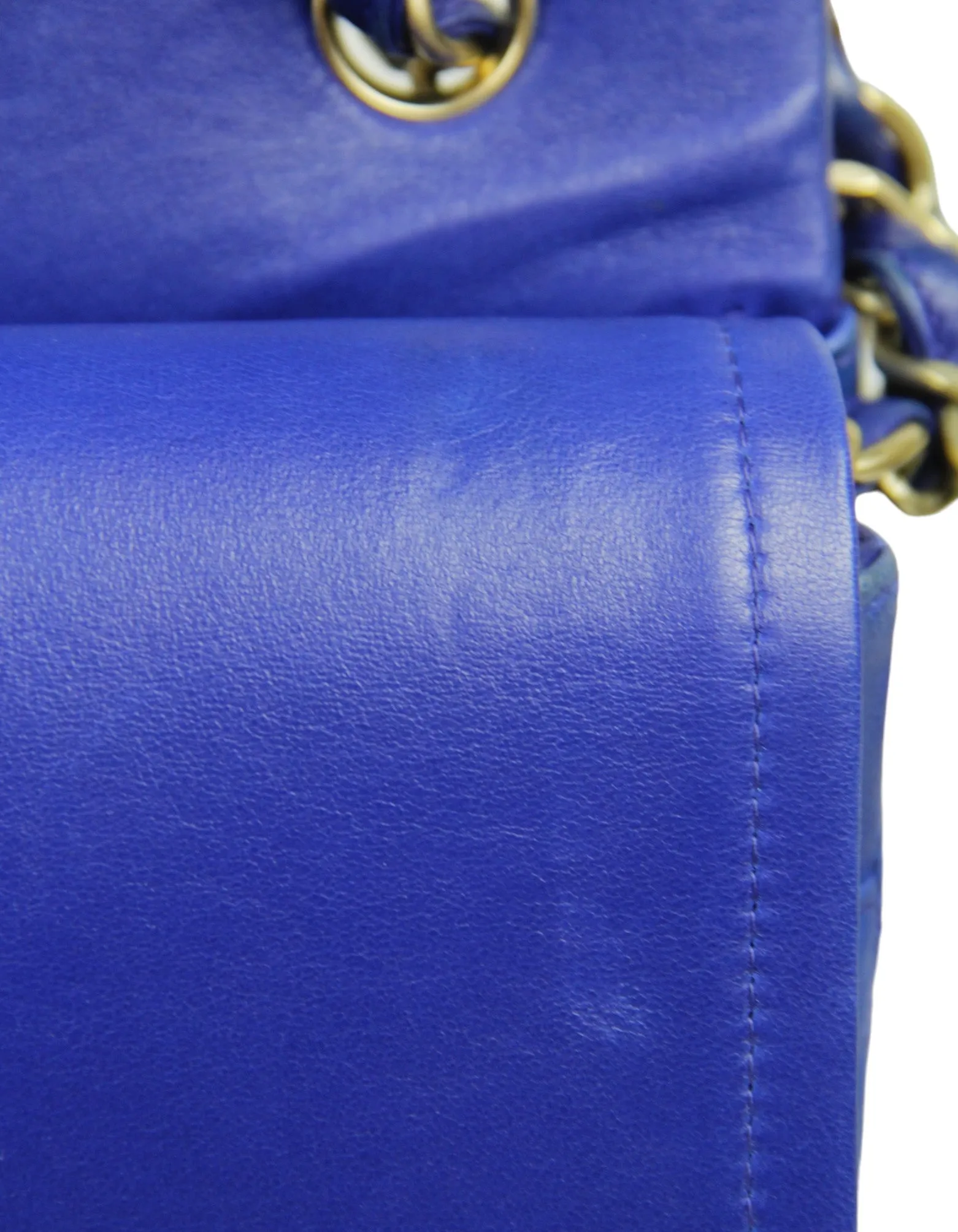 Bvlgari Blue Leather Chain-Linked Serpenti Forever Bag