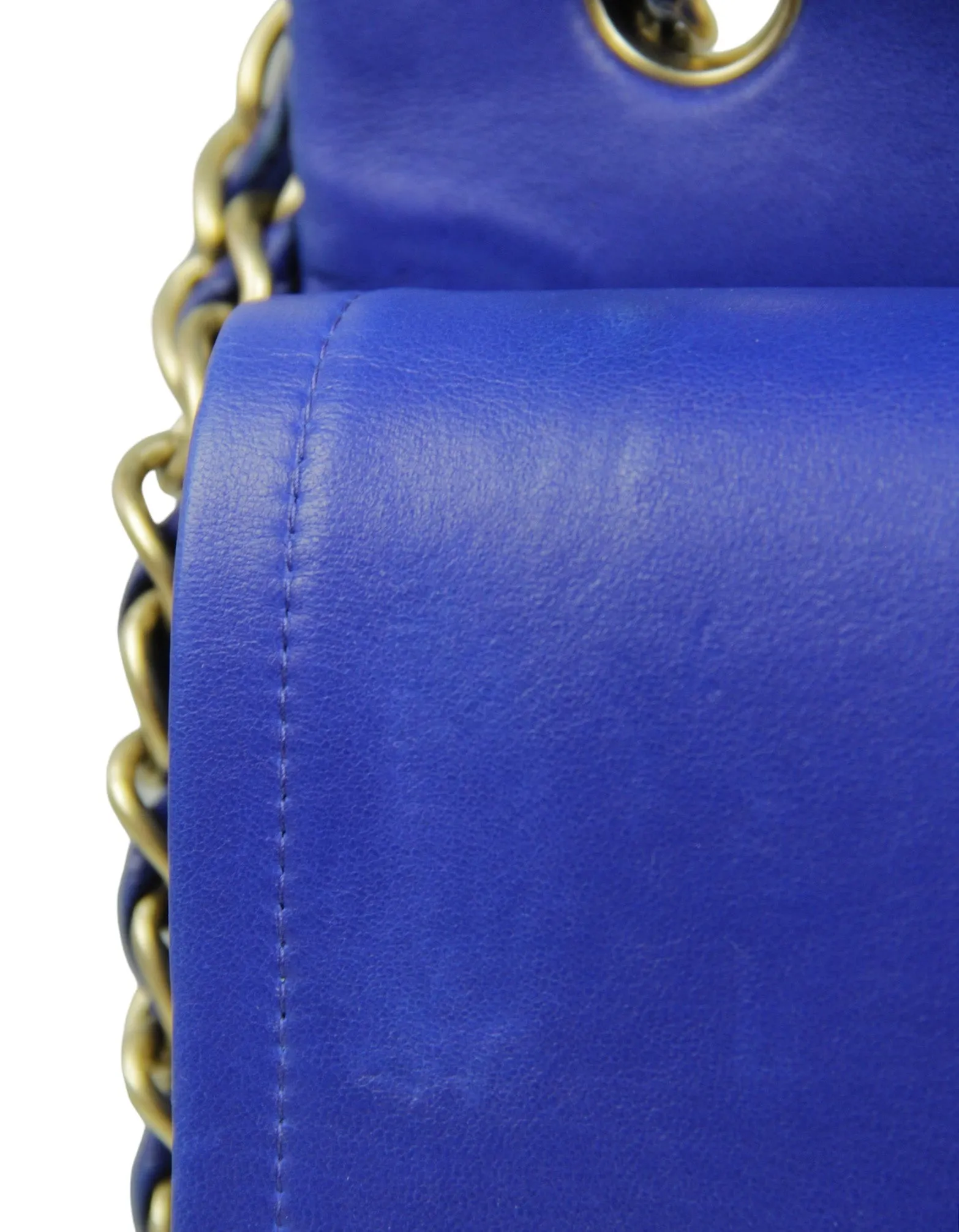 Bvlgari Blue Leather Chain-Linked Serpenti Forever Bag