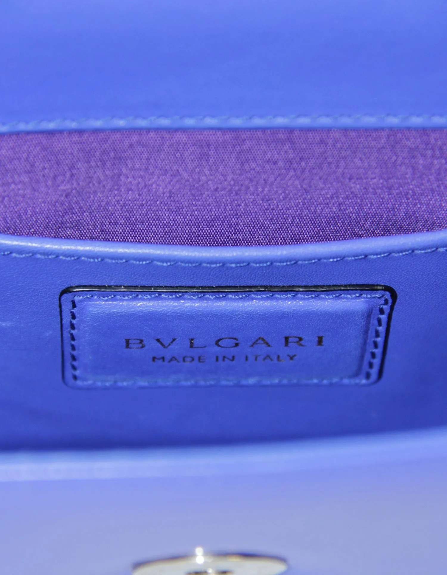 Bvlgari Blue Leather Chain-Linked Serpenti Forever Bag