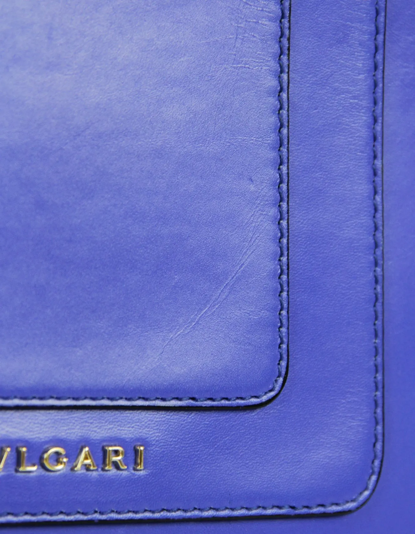 Bvlgari Blue Leather Chain-Linked Serpenti Forever Bag