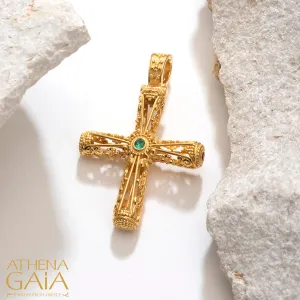 Byzantine Embroidery Filigree Orthodox Cross (Large)