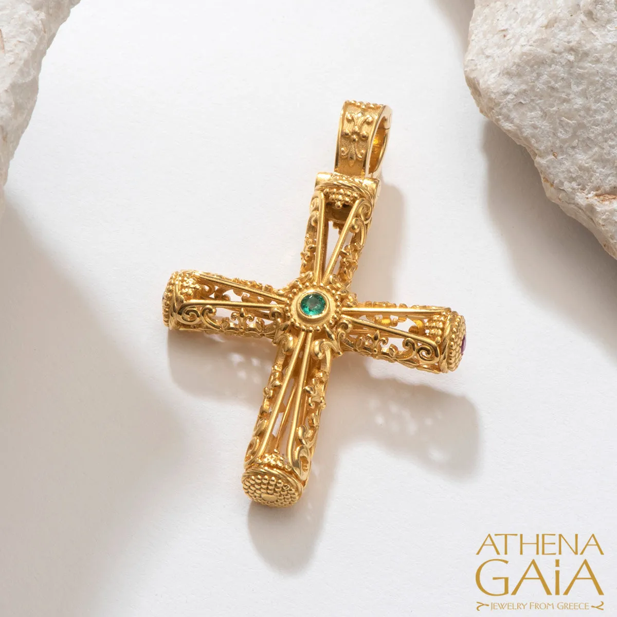 Byzantine Embroidery Filigree Orthodox Cross (Large)