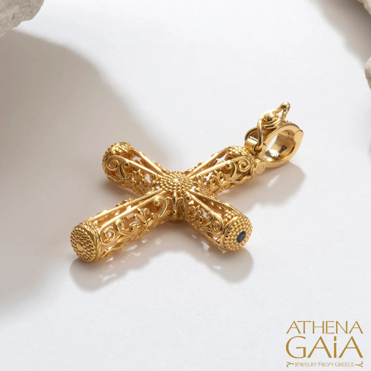 Byzantine Embroidery Filigree Orthodox Cross (Large)