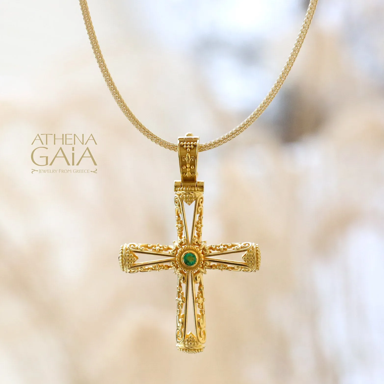 Byzantine Embroidery Filigree Orthodox Cross (Large)