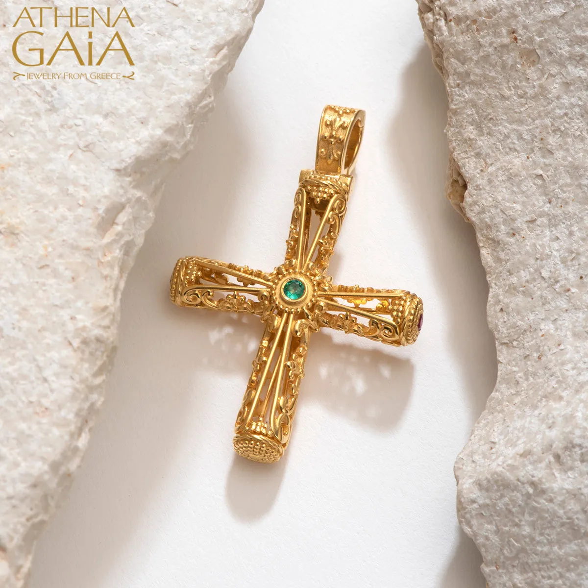 Byzantine Embroidery Filigree Orthodox Cross (Large)