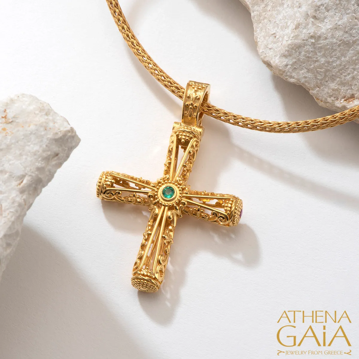 Byzantine Embroidery Filigree Orthodox Cross (Large)