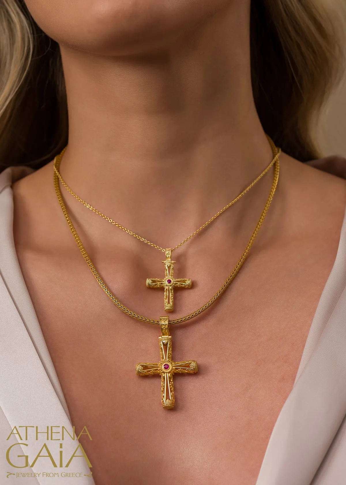 Byzantine Embroidery Filigree Orthodox Cross (Large)