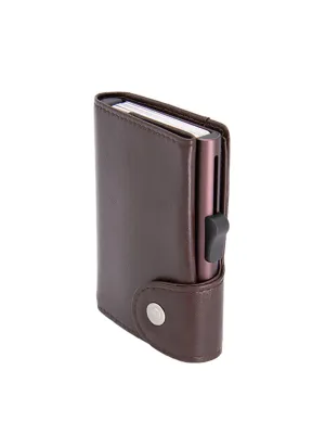 C-Secure XL Italian Leather Wallet RFID Mogano Brown