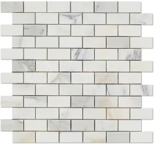 Calacatta Gold (Italian Calcutta) Marble 1 X 2 Brick Mosaic Tile, Polished