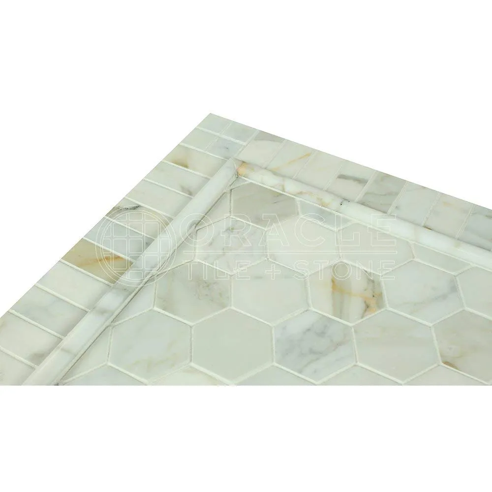 Calacatta Gold (Italian Calcutta) Marble 1 X 2 Brick Mosaic Tile, Polished