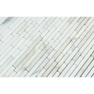 Calacatta Gold (Italian Calcutta) Marble Bamboo Sticks (Single color) Mosaic Tile, Polished