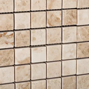Cappuccino 1X1 Marble Polished Mosaic Tile - Box of 5 sq. ft.