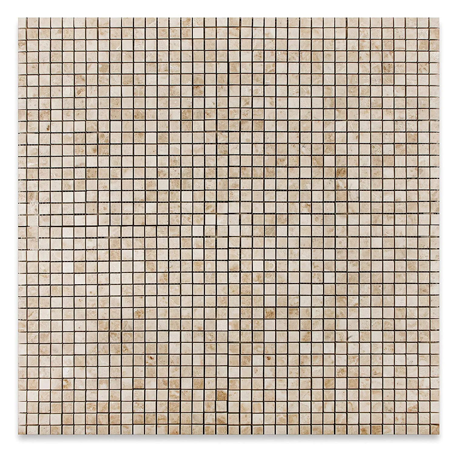 Cappuccino Marble 5/8 X 5/8 Polished Mosaic Tile - Box of 5 Sheets