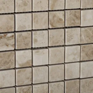 Cappuccino Marble Polished 1 X 1 Mosaic Tile on Mesh - Box of 5 sq. ft.