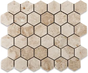 Cappuccino Marble Polished 2-inch Hexagon Mosaic Tile - 6 X 6 Sample