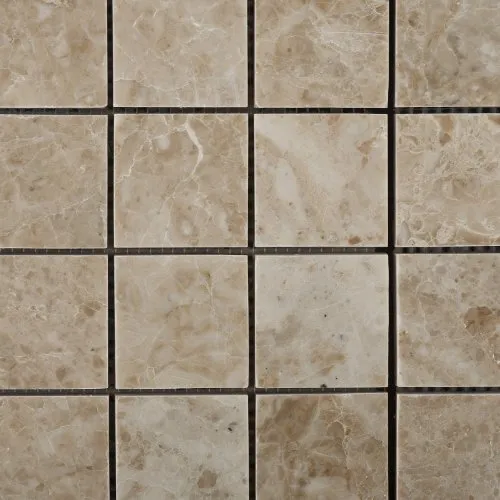 Cappuccino Marble Polished 2 X 2 Mosaic Tile on Mesh - 6" X 6" Sample