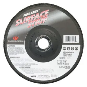 Carborundum Depressed Center Wheels, 7 X 7/8, Extra Coarse S/C, 8,000 rpm, Silicon Carbide, 05539562617