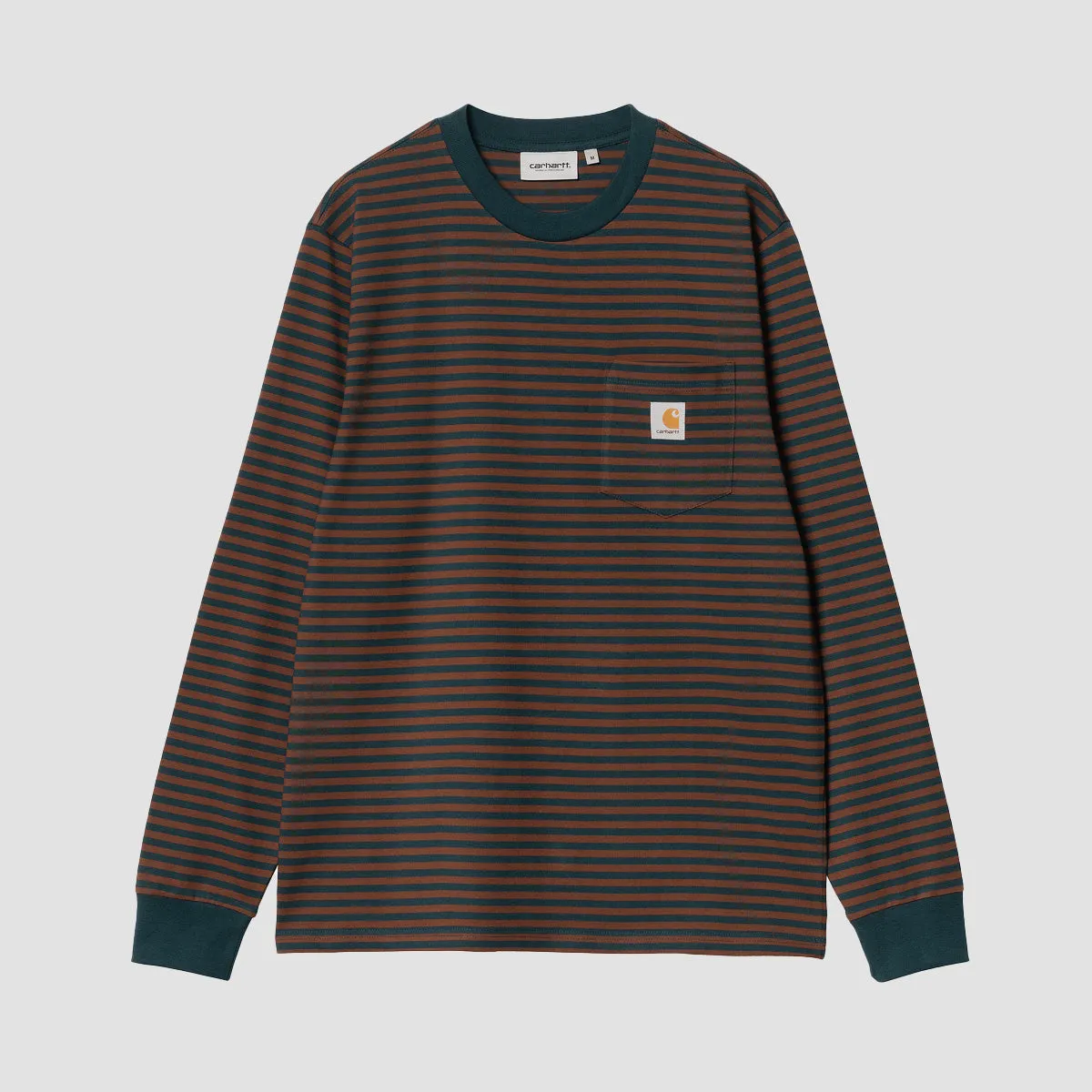 Carhartt WIP Verner Stripe Pocket Longsleeve T-Shirt Duck Blue/Offroad