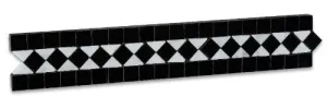 Carrara White and Black Marble Polished BIAS Border - Box of 5 pcs.