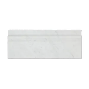 Carrara White Italian (Bianco Carrara) Marble Baseboard Trim Molding, Polished