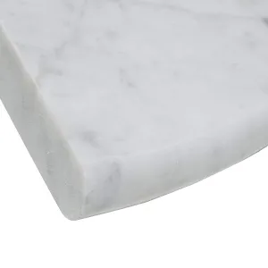 Carrara White Marble Accessory, CWMT9SHE, 9"X9"X3/4" Corner Shelf, Both Sides Polished (Box of 5 Pieces)