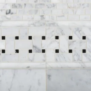 Carrara White Marble Polished Baby Brick Mosaic Tile - Box of 5 sq. ft.