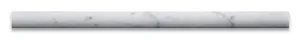 Carrrara White 3/4" X 12" Marble Polished Bullnose Pencil Liner Trim
