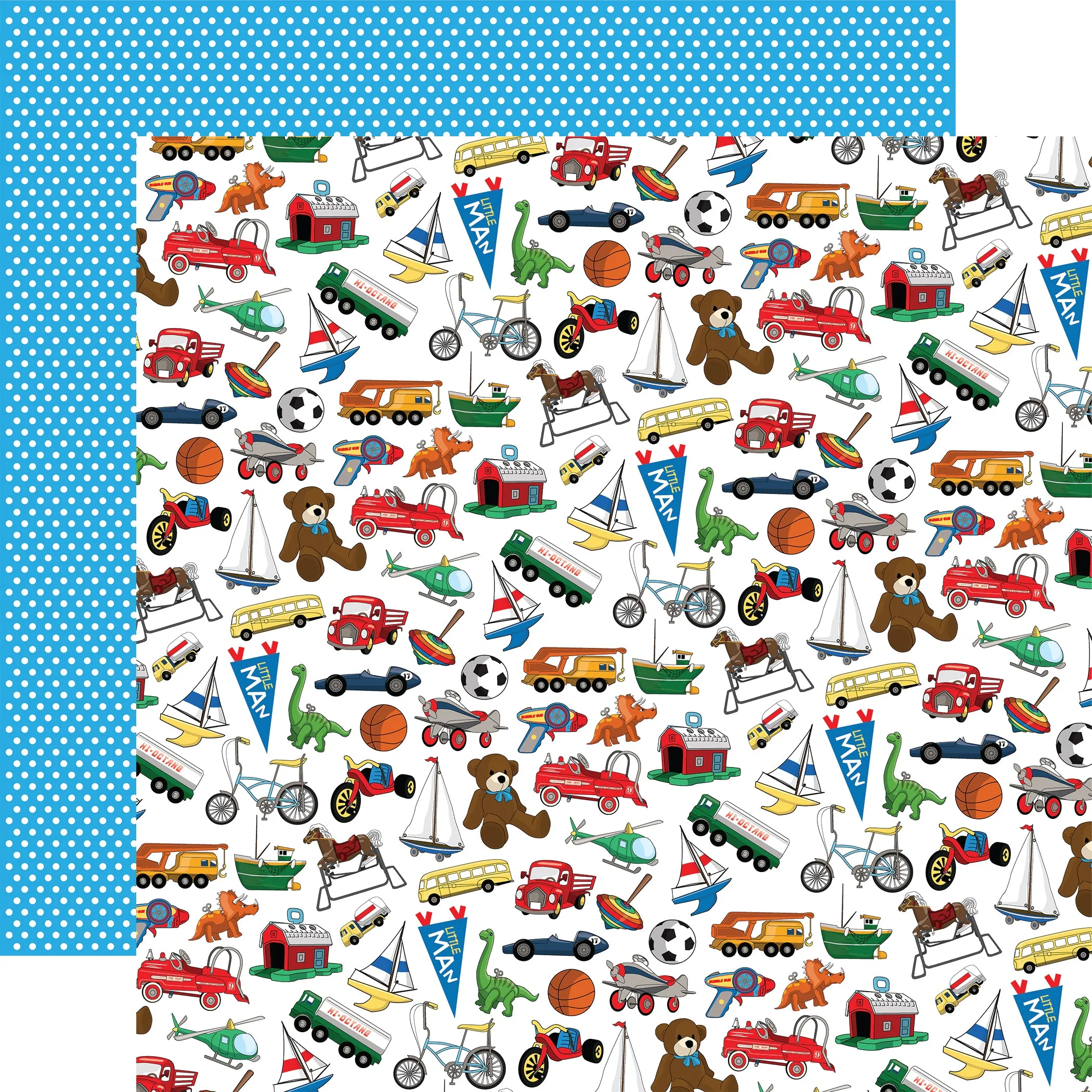 Carta Bella - Little Boy - 12x12 Single Sheet / Treasured Toys