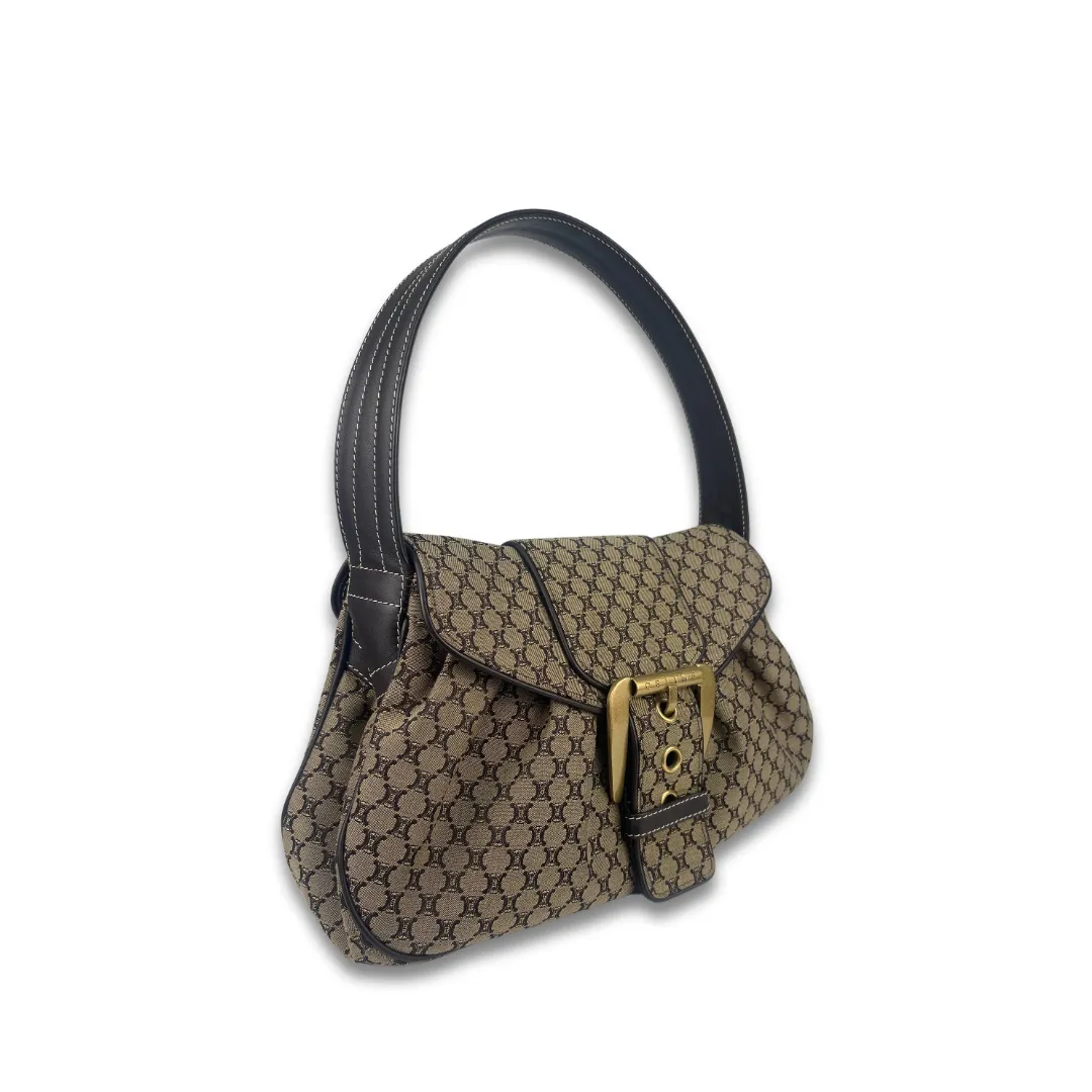 Celine Vintage Macadam Buckle Shoulder Bag