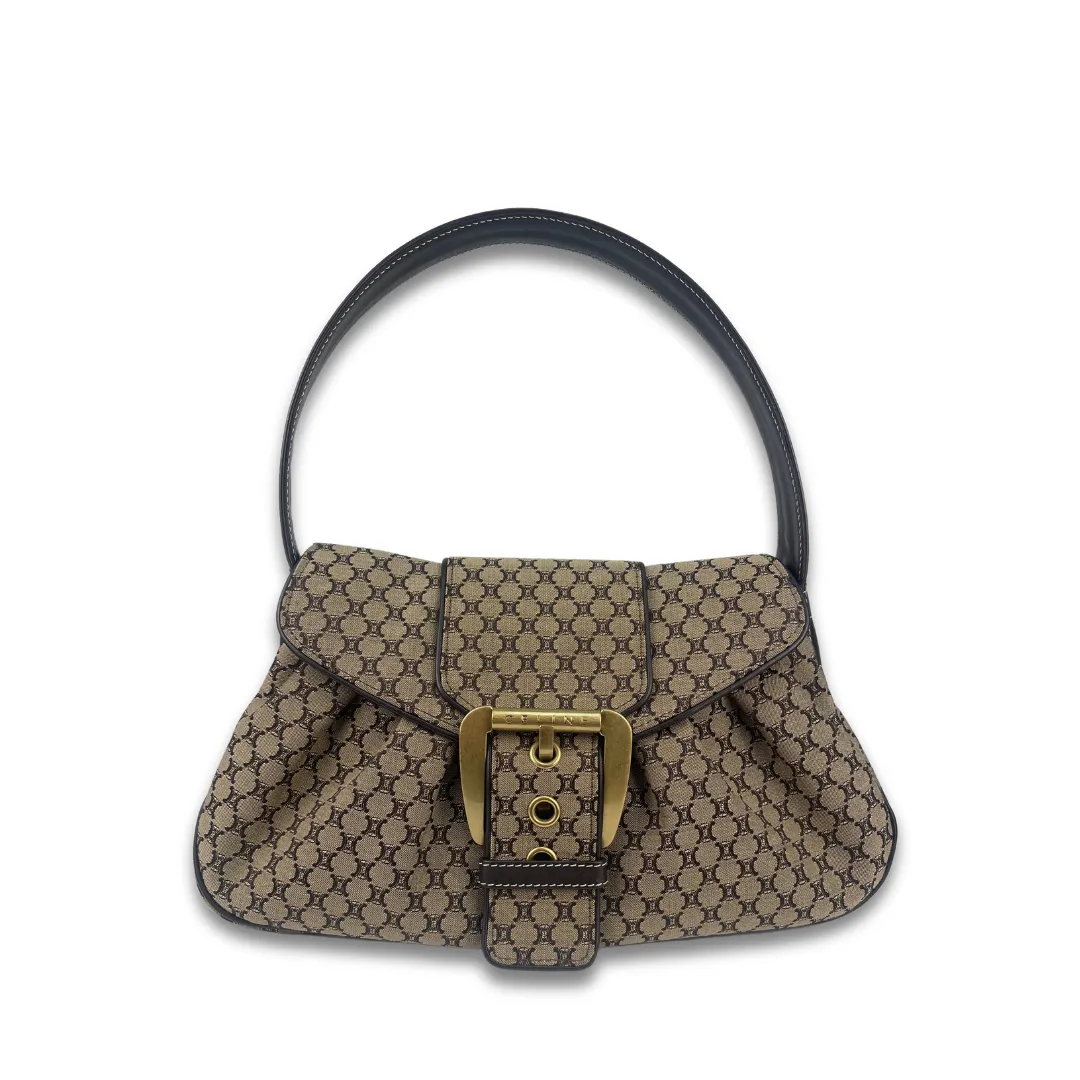 Celine Vintage Macadam Buckle Shoulder Bag