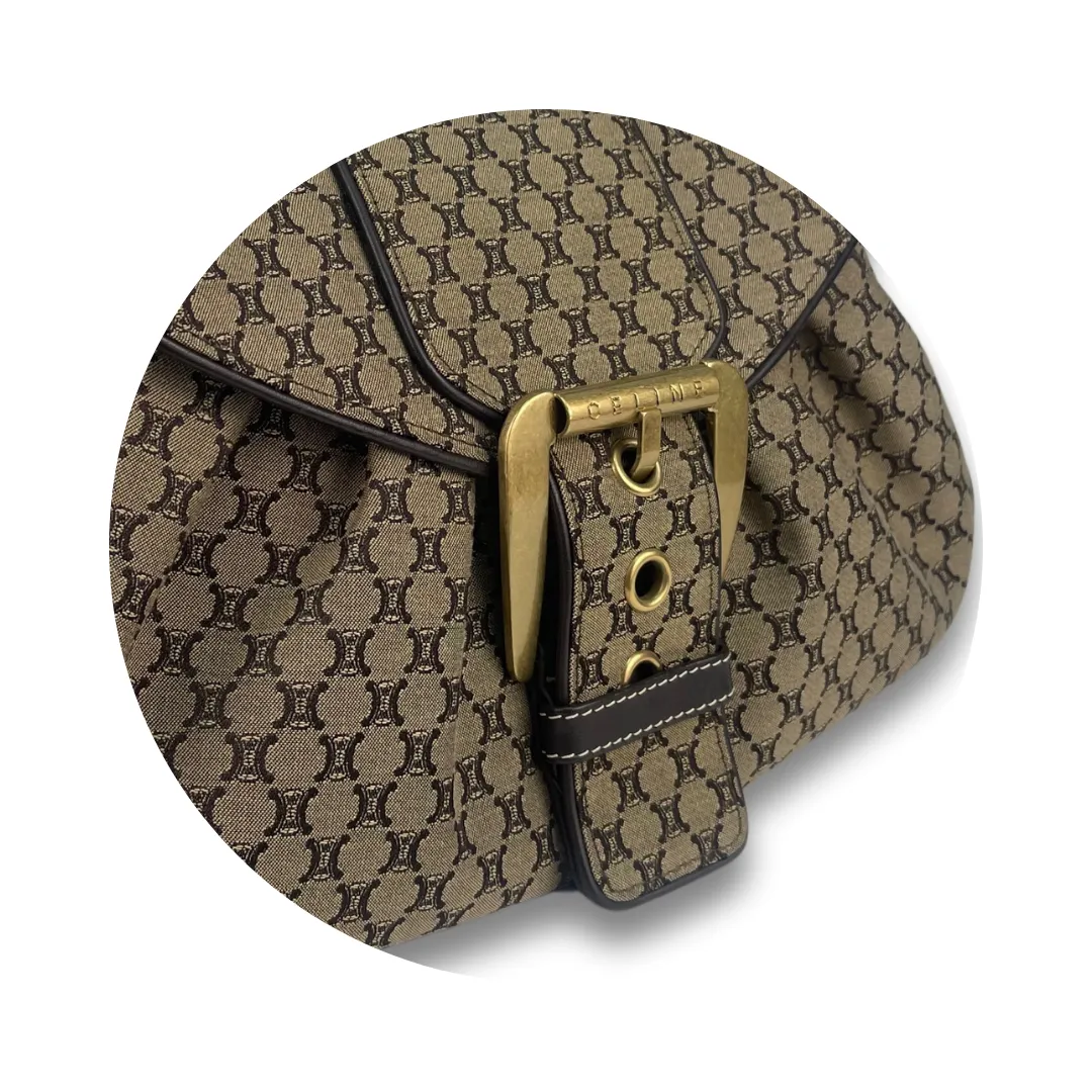 Celine Vintage Macadam Buckle Shoulder Bag