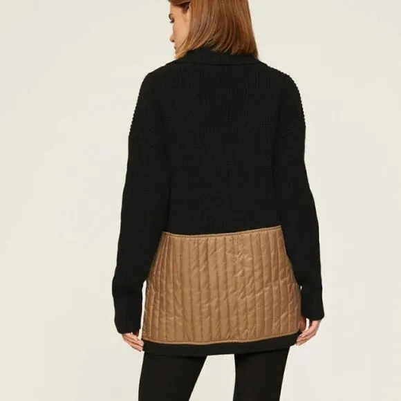 Central Park West Black and Brown sweater jacket quilted size small