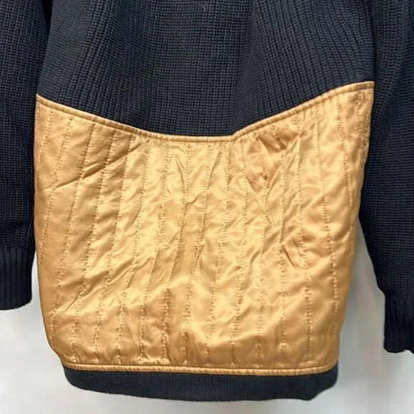 Central Park West Black and Brown sweater jacket quilted size small