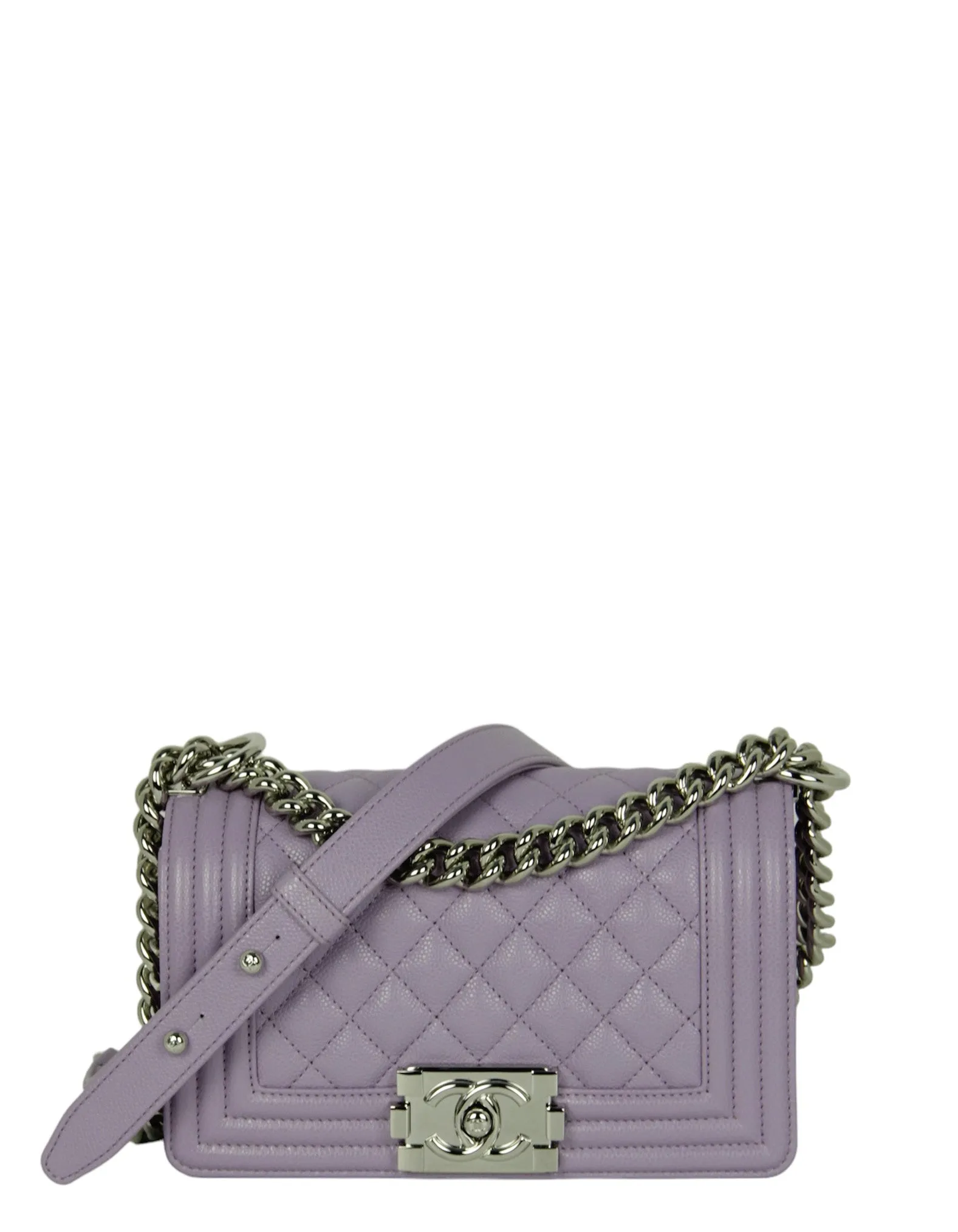 Chanel 2024 Purple Caviar Leather Small Boy Bag