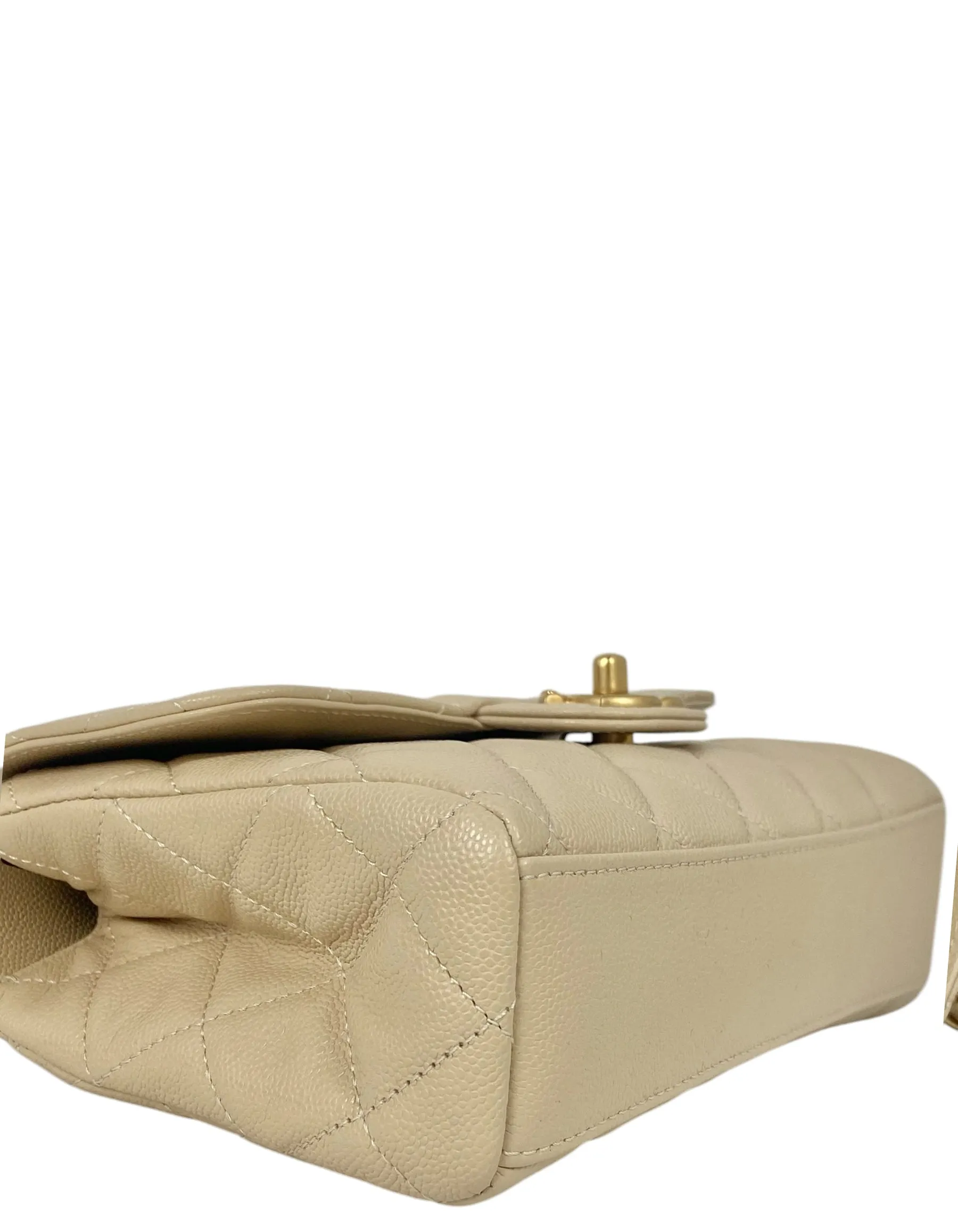 Chanel 2025 Beige Small CC Chain Flap Bag