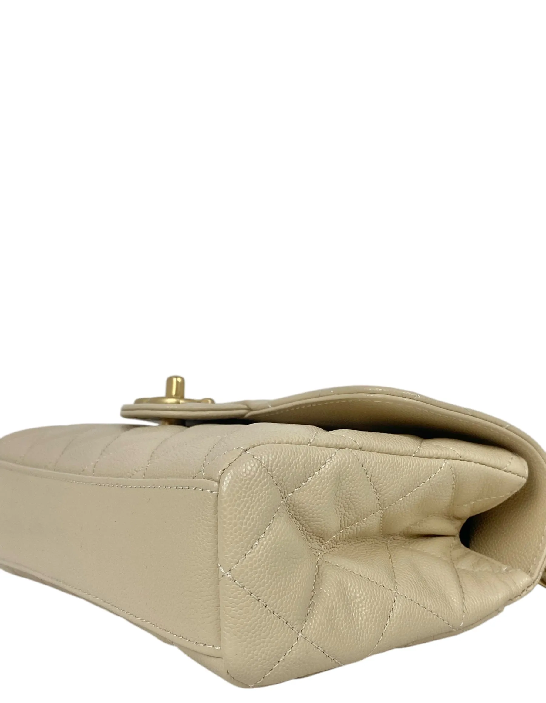 Chanel 2025 Beige Small CC Chain Flap Bag