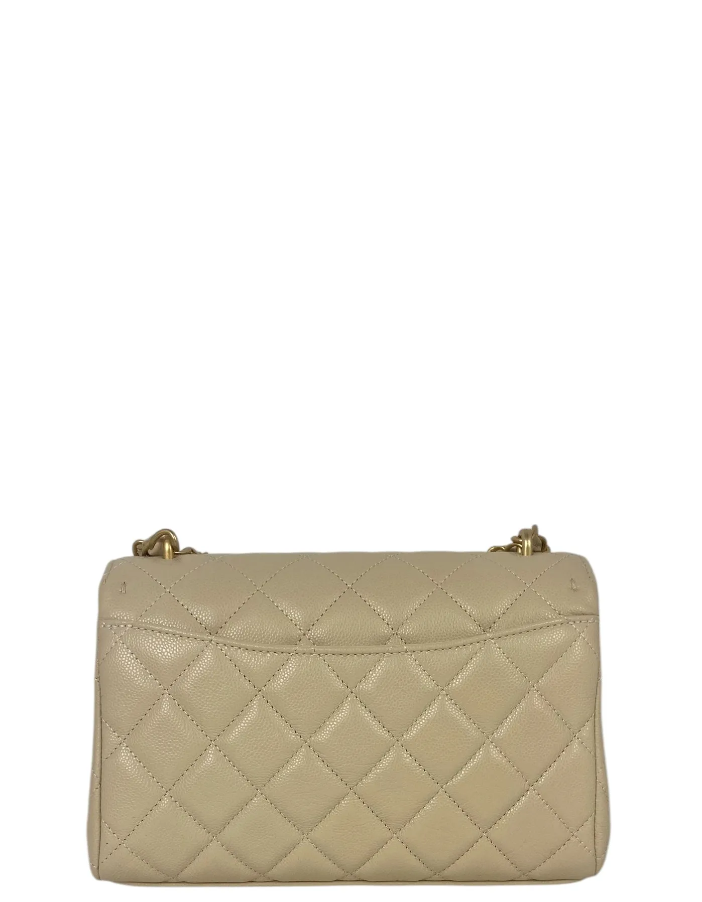 Chanel 2025 Beige Small CC Chain Flap Bag