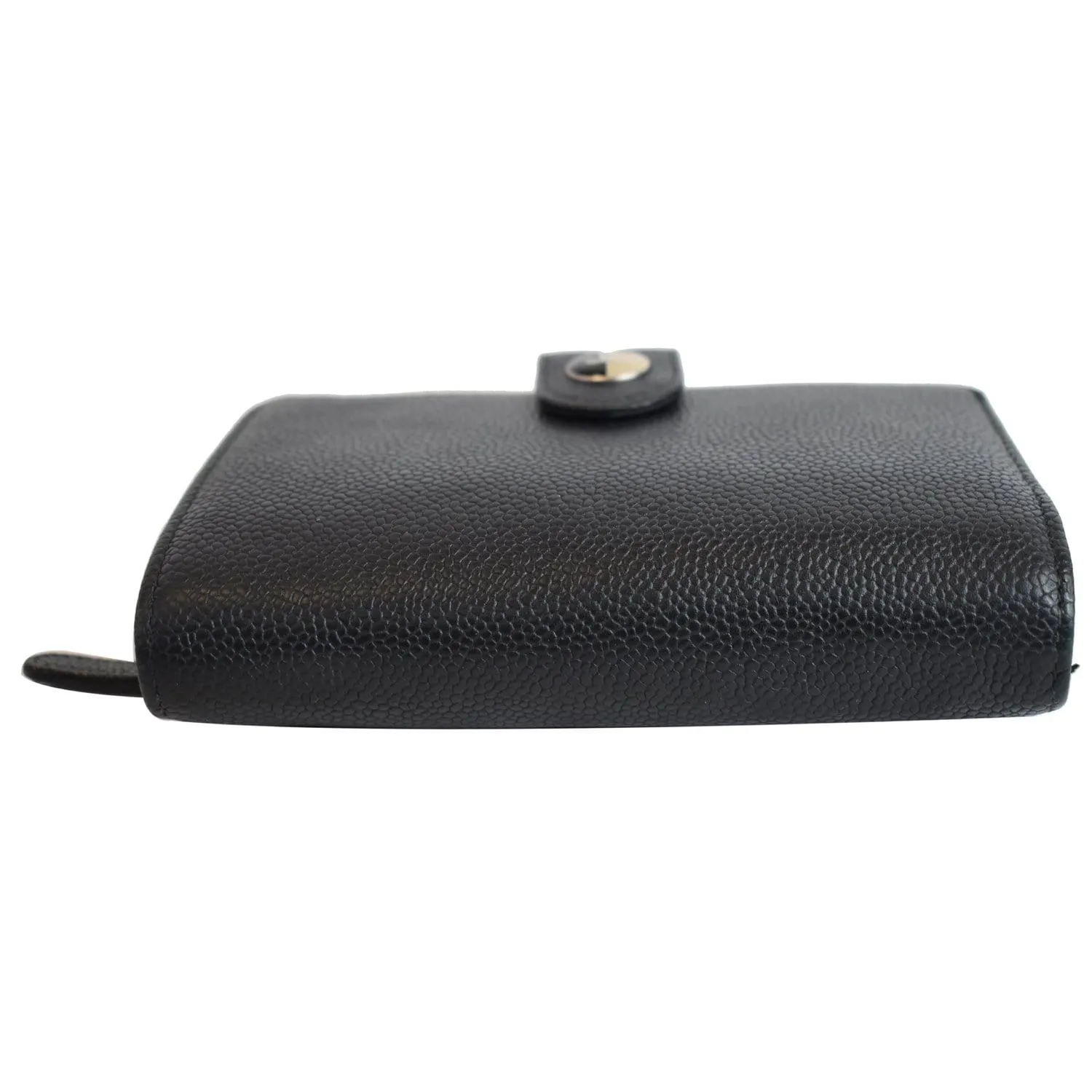 CHANEL Bifold Caviar Leather Wallet Black