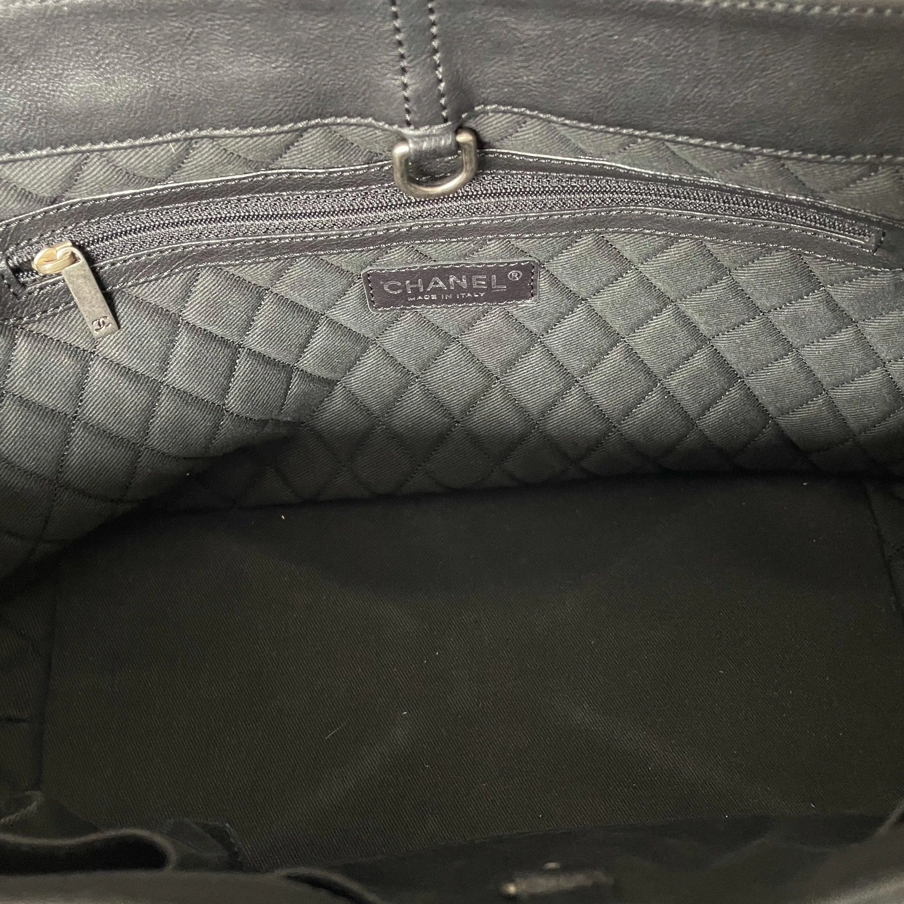 Chanel Black Calf Hair Chain Tote