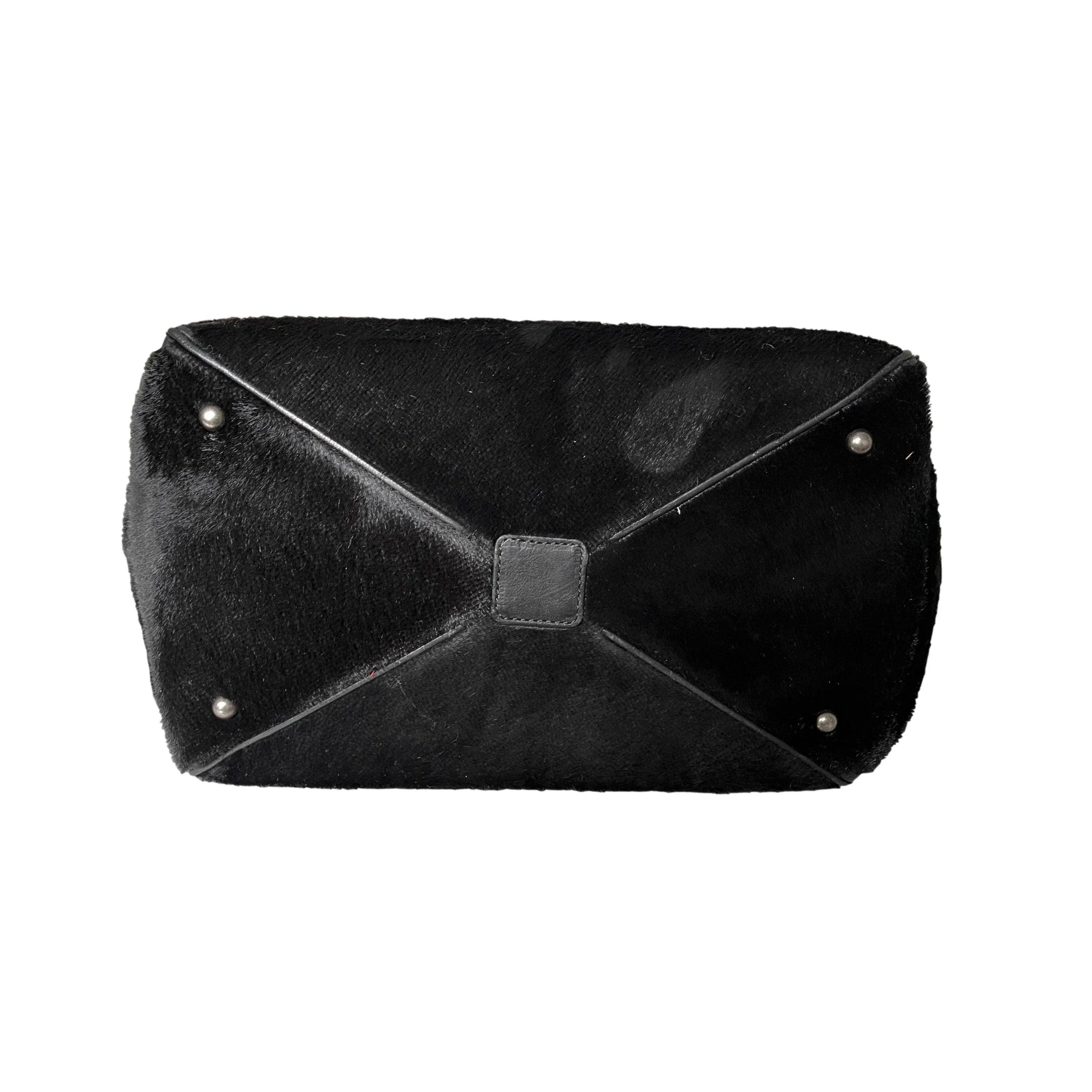 Chanel Black Calf Hair Chain Tote