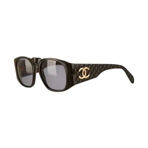 Chanel Black Quilted Logo Sunglasses
