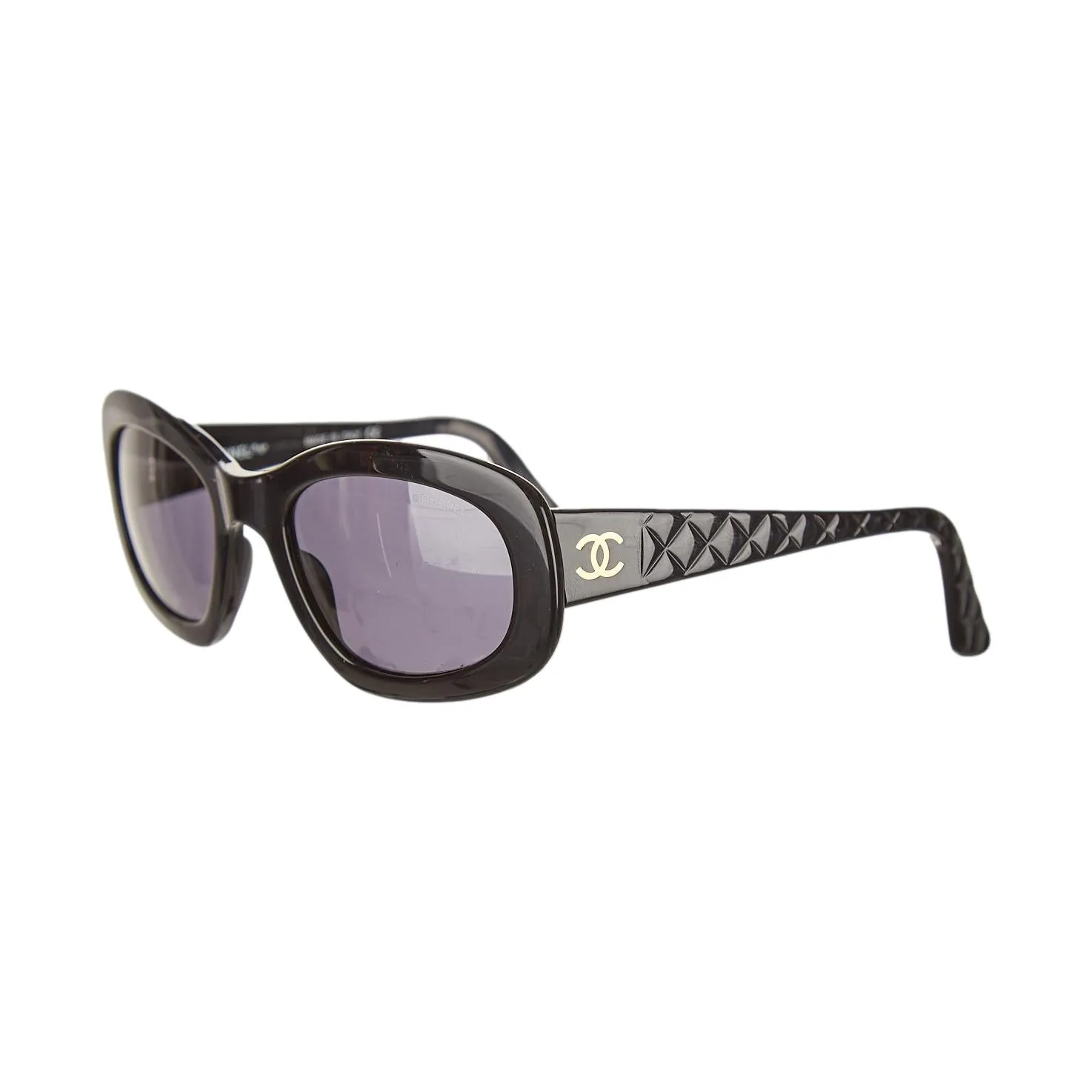 Chanel Black Quilted Logo Sunglasses