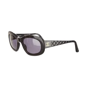 Chanel Black Quilted Logo Sunglasses